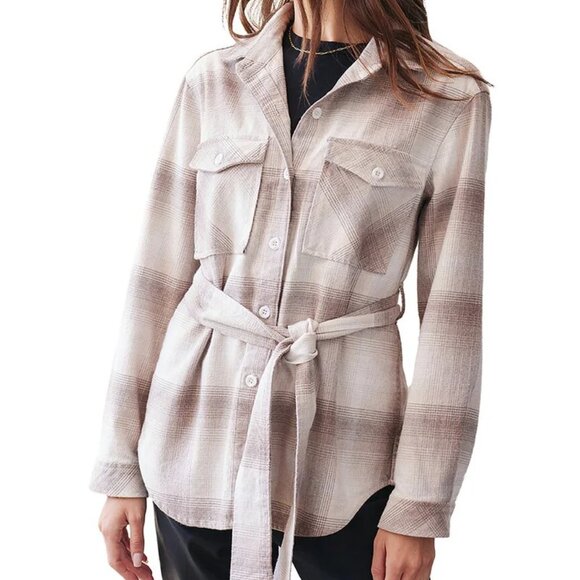 Bella Dahl NWOT Shacket Heather Oat Plaid - Size Small - Picture 2 of 4